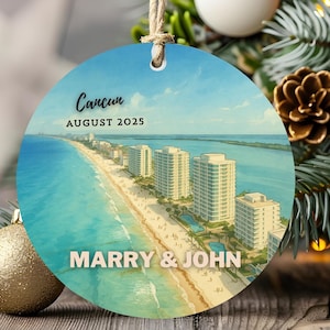 Adorno de Cancún, México: regalo de viaje costero, recuerdo de vacaciones tropicales