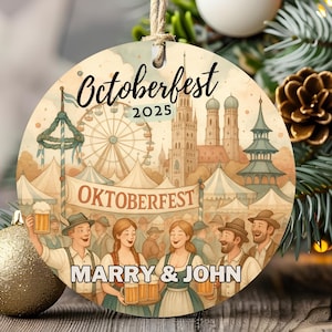 Oktoberfest 2025 Ornament, Munich, Germany Travel Gift, Beer Festival Keepsake, Holiday Memory Decor