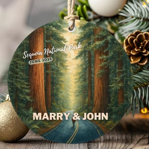 Sequoia park travel gift, USA travel Ornament, National Park Personalized Travel Keepsake