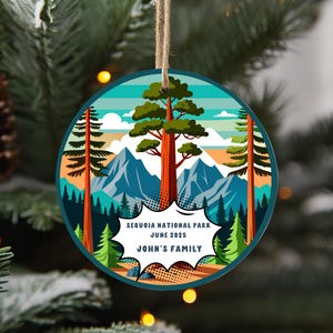 Sequoia National Park travel gift,  USA Xmas Ornament, Custom Travel Gift,  National Park Xmas Decor
