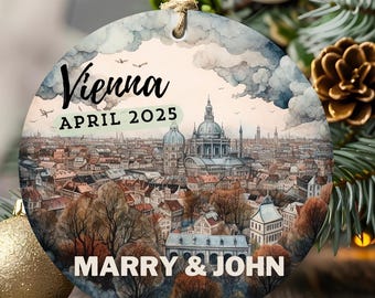 Vienna Austria Ornament – Personalized Christmas Gift, Vienna Travel Keepsake, Romantic Holiday Decor