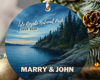 Adorno del Parque Nacional Isle Royale: regalo de viaje a EE. UU., recuerdo personalizado del Parque Nacional