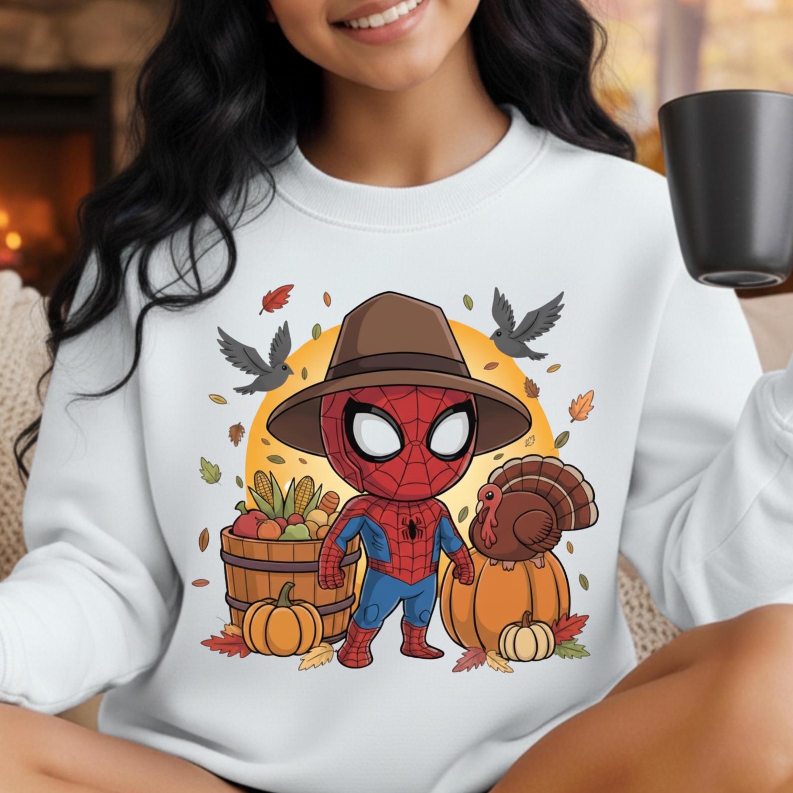 Seeyoushy Happy Thanksgiving Print Women's T-Shirt - Cotton Short Sleeve Top, Wine Red, XX-Large