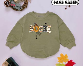 Custom Name Halloween Baby Romper: Spooky Season Clothes