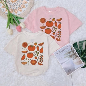 Cute Tomato Baby Romper, Infant Vegetable baby clothes, Farmers Market Baby outfit, Baby girl clothes, baby shower Gift, Tomato Lover