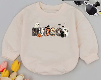Custom Name Halloween Baby Romper: Spooky Season Gift