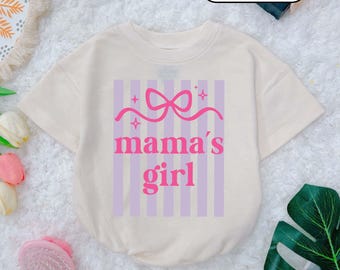 Mama's Girl Bubble Romper, Baby Girl Outfit, I Love Mommy Infant Clothes