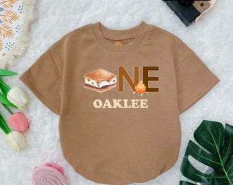 S'more Fun To Be One Baby Romper, Camping Birthday Outfit