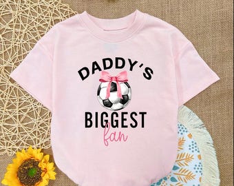 Soccer Baby Romper: "Daddy's Biggest Fan" - Game Day Outfit & Bow