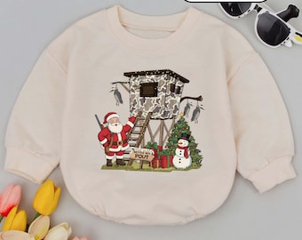 Camo Christmas Baby Romper, 'Better Not Pout' Holiday Outfit