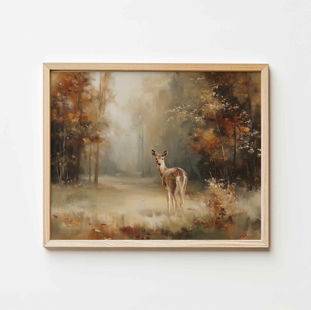 Muted Fall Abstract Muted Fall Landscape, Autumn Art Print, Fall Moody Nature Painting ...