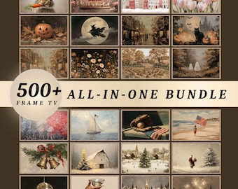 500+ All-In-One Frame TV Art  Bundle,  Canvas TV ( Ultimate Holiday Digital Download) S15