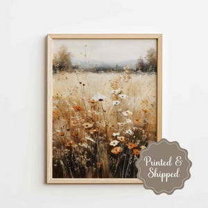 Physical Print Fall Wildflower Field Wall Art, Flowers Field Print, Autumn Landscape, Printed and Shipped, Unframed Matte Paper PP100