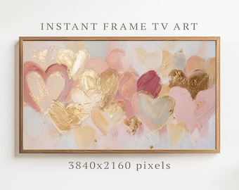 Marco para Samsung TV con corazones pastel, salvapantallas de descarga digital F598