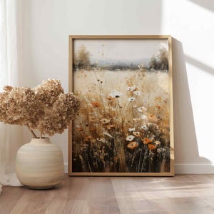 Physical Print Fall Wildflower Field Wall Art, Flowers Field Print, Autumn Landscape, Printed and Shipped, Unframed Matte Paper PP100 image 2