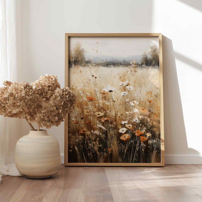 Physical Print Fall Wildflower Field Wall Art, Flowers Field Print, Autumn Landscape, Printed and Shipped, Unframed Matte Paper PP100 image 2