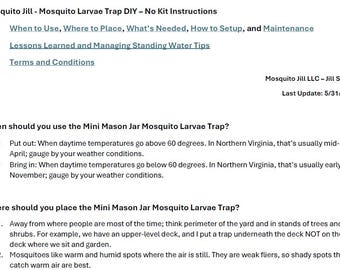 Reducción de mosquitos - Trampa casera para larvas de mosquitos (sin kit) - Instrucciones - Solo descarga en PDF