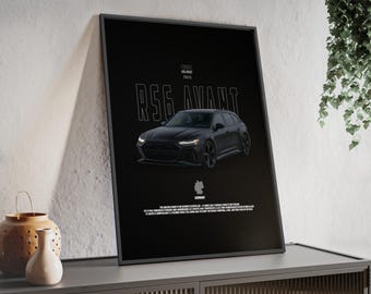 Audi RS6 Avant Poster | German Performance Wagon Wall Art | Garage Decor | Car Enthusiast Gift