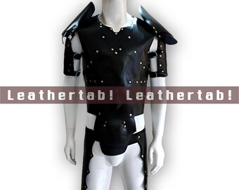 Leather Cosplay Armor – Buckled Chestplate with Shoulder Guards