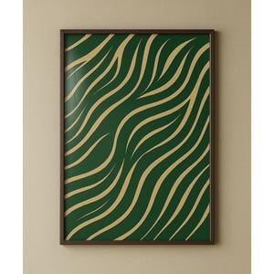 Green Abstract Lines Art Print: Modern Home Decor (Digital Download)