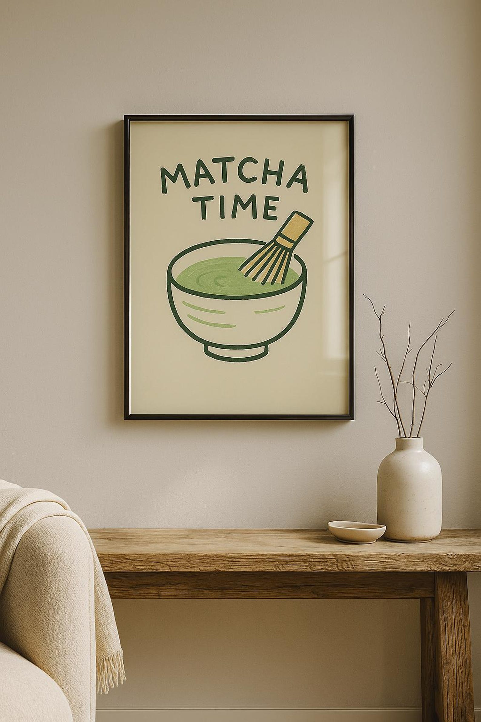 Matcha Kitchen Wall Art – Cute Matcha Poster – Minimalist Tea ...