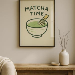 Matcha Kitchen Wall Art – Cute Matcha Poster – Minimalist Tea ...