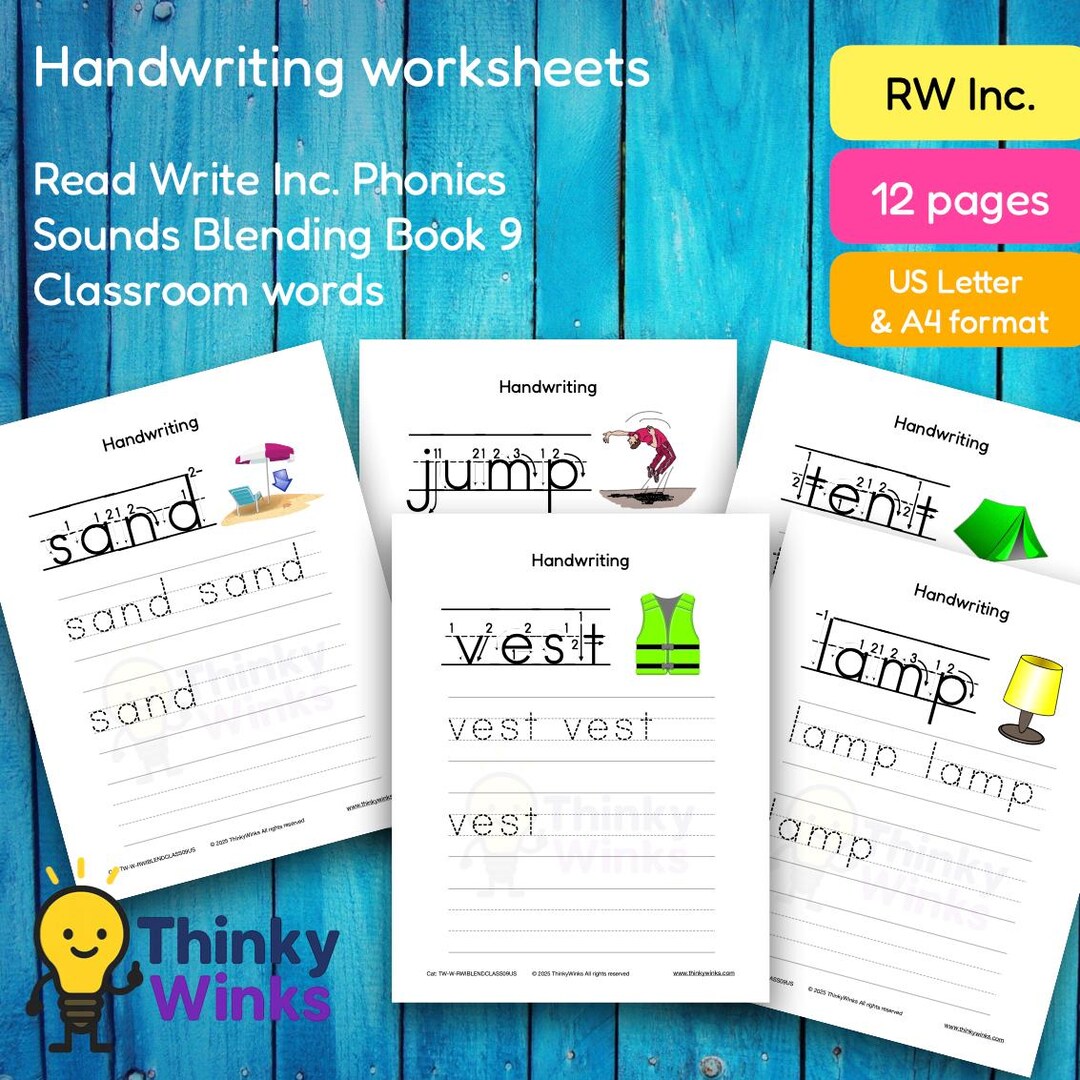 12 Printable Handwriting Worksheets for Read Write Inc. Sound Blending ...