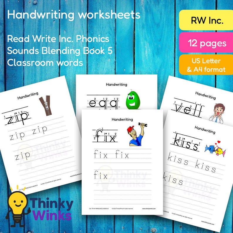 12 Printable Handwriting Worksheets for Read Write Inc. Sound Blending ...