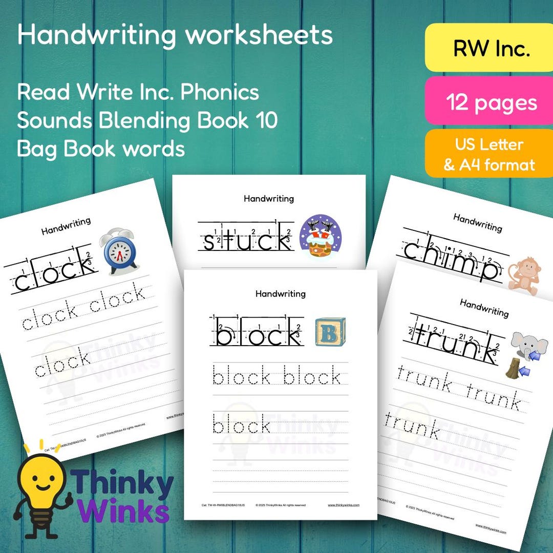 12 Printable Handwriting Worksheets for Read Write Inc. Sound Blending ...
