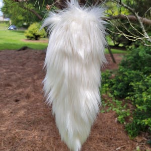 White Faux Fur Fox Tail for Cosplay