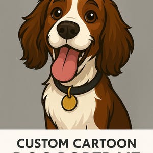 Custom Cartoon Dog Portrait - Digital Pet Drawing - Personalized Dog Gift - Funny Pet Art for Dog Lovers