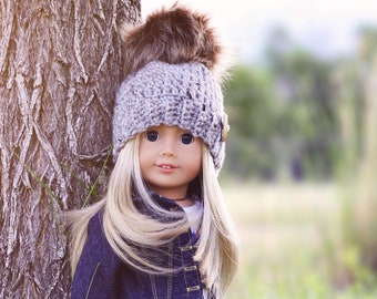 Download Now - CROCHET PATTERN 18" Doll Ashlyn Hat PDF Pattern