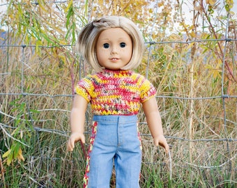 Download Now - CROCHET PATTERN 18" Doll Pink Sunset Sweater