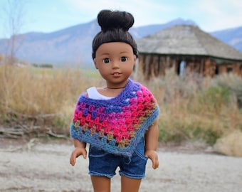 Download Now - CROCHET PATTERN 18" Doll Poncho Crochet Pattern