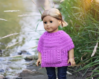 Download Now - CROCHET PATTERN 18" Doll Riley Pullover Pattern