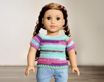 Download Now - CROCHET PATTERN 18" Doll Classic Sweater