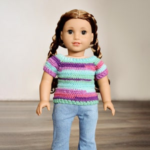 Download Now CROCHET PATTERN 18 Doll Classic Sweater image 1