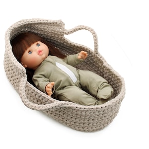 Padrão de crochê - Cesta para bebê Minikane de 13"