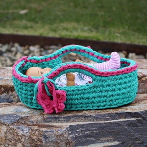 Baixe agora - PADRÃO DE CROCHÊ 8" Cesta de boneca para bebê