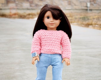 Download Now - CROCHET PATTERN 18" Doll Winter Waves Sweater