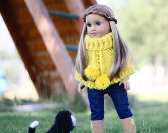 Download Now - CROCHET PATTERN 18" Doll Chunky Poncho Pattern