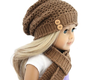 Download Now - CROCHET PATTERN 18" Doll Madison Slouchy Beanie