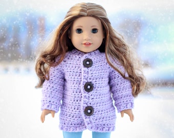 Download Now - CROCHET PATTERN 18" Doll Chunky Cardigan Pattern