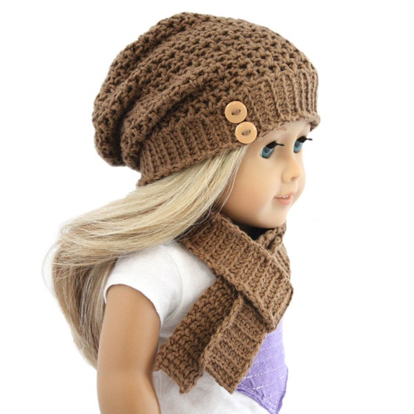 Download Now - CROCHET PATTERN 18" Doll Madison Slouchy Beanie