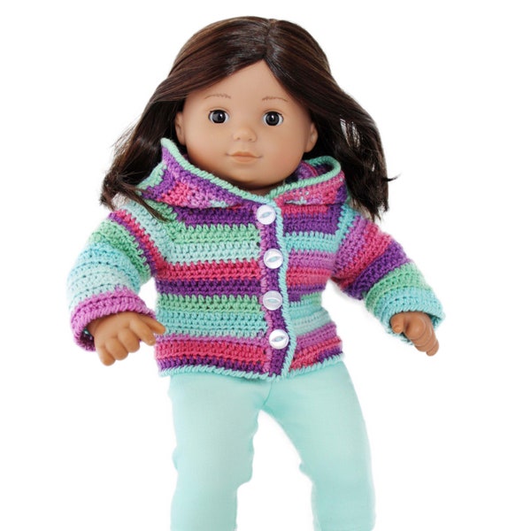 Download Now - CROCHET PATTERN 15" Doll Autumn Hoodie Crochet Pattern