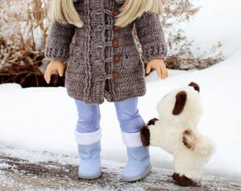Doll Clothes Crochet Pattern 18" Doll Serenity Coat