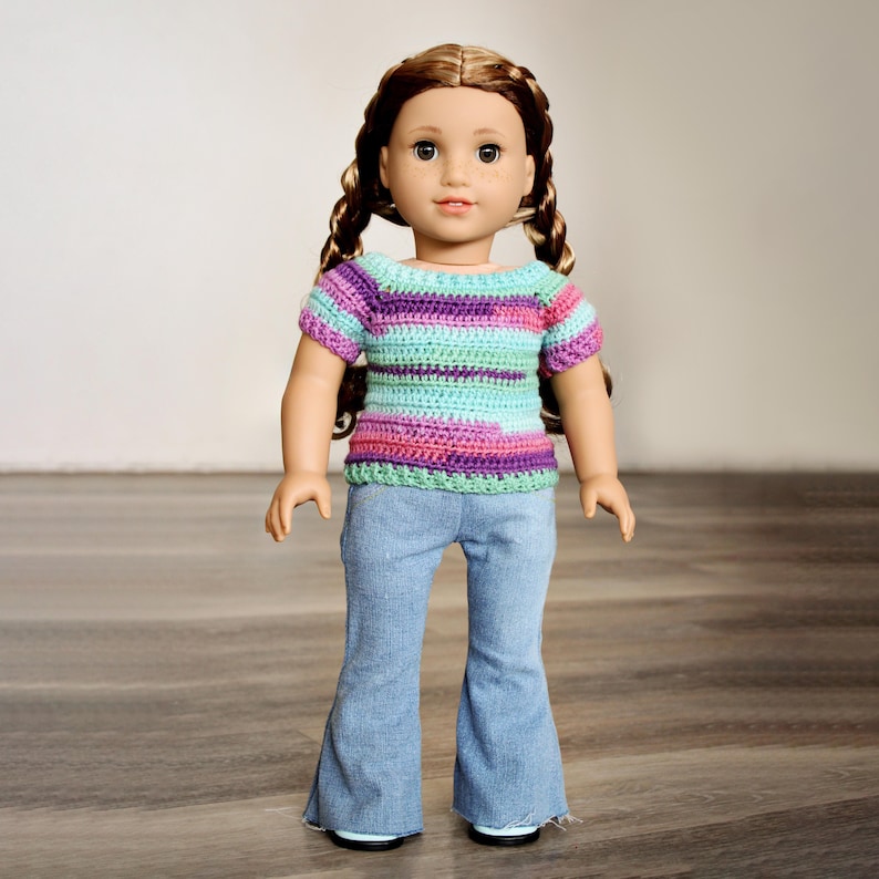 Download Now CROCHET PATTERN 18 Doll Classic Sweater image 1