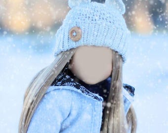 Crochet Pattern 18" Teddy Bear Winter Hat PDF Pattern