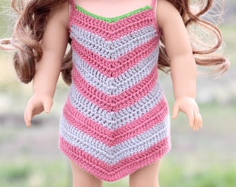 Haakpatroon poppenkleertjes 18" tropische zomertop en jurk