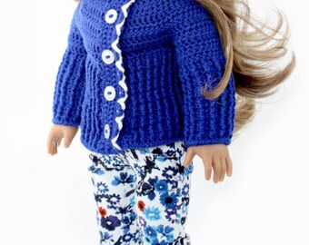 Häkelanleitung 18" Doll Elyn Cardi